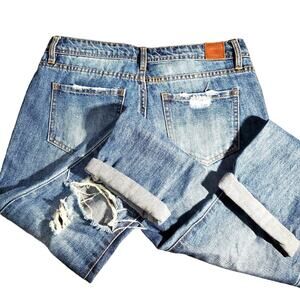 Harper Blue Jeans Size 26 Distressed Midrise Medium Wash Soft Cotton Denim